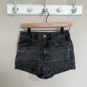 Frank & Oak Black Washed Denim Short - Size 26